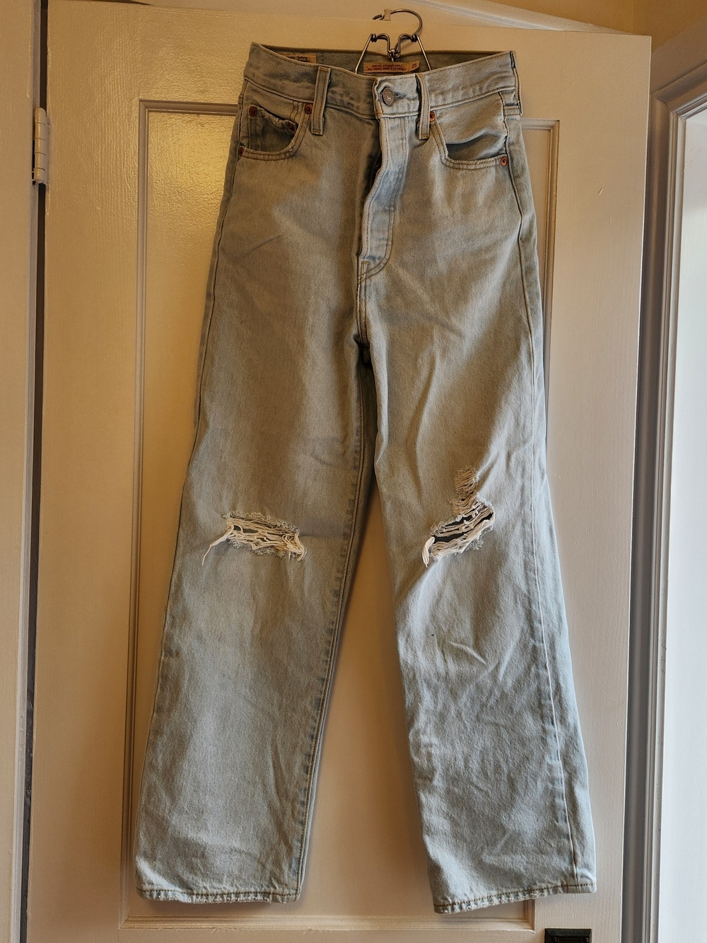 Levi's Light Blue Relaxed Fit Distressed Jeans